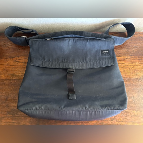 Jack Spade Navy Nylon Folded Messenger Tech Bag - Picture 1 of 8